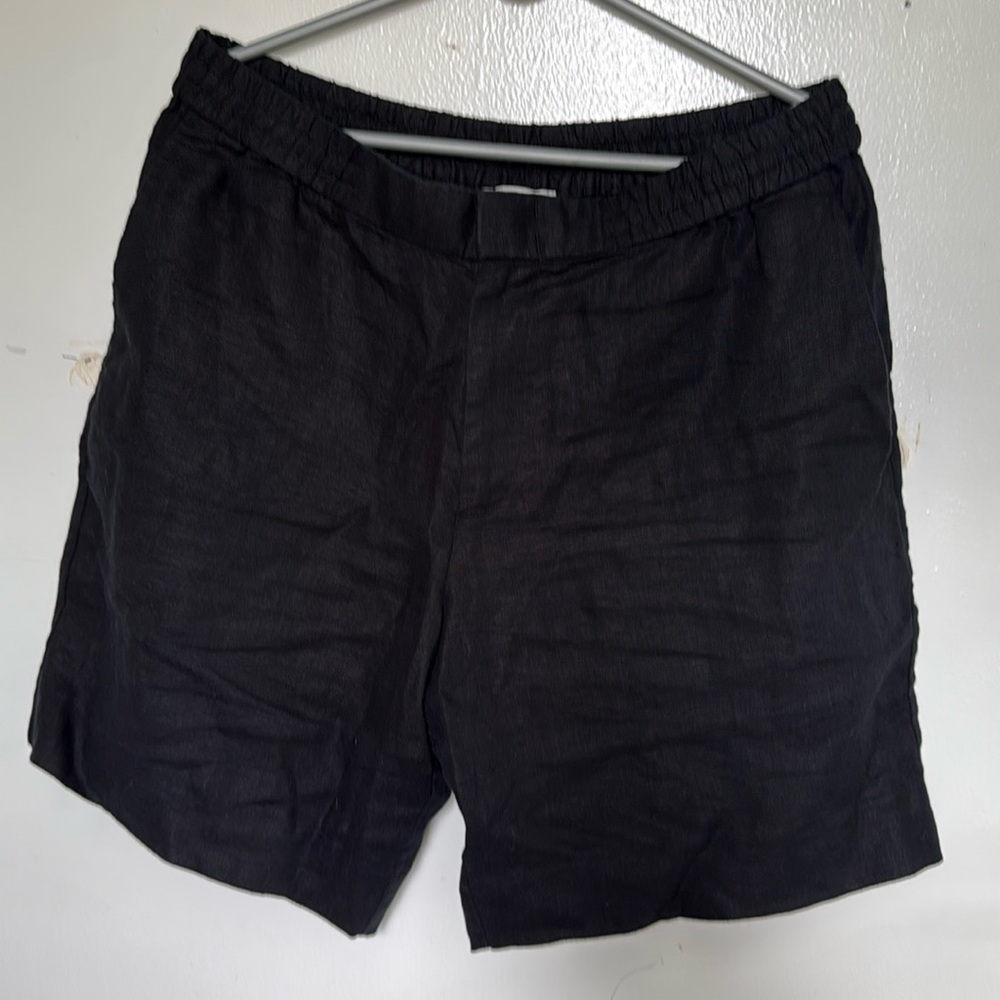 COS Black Linen Shorts